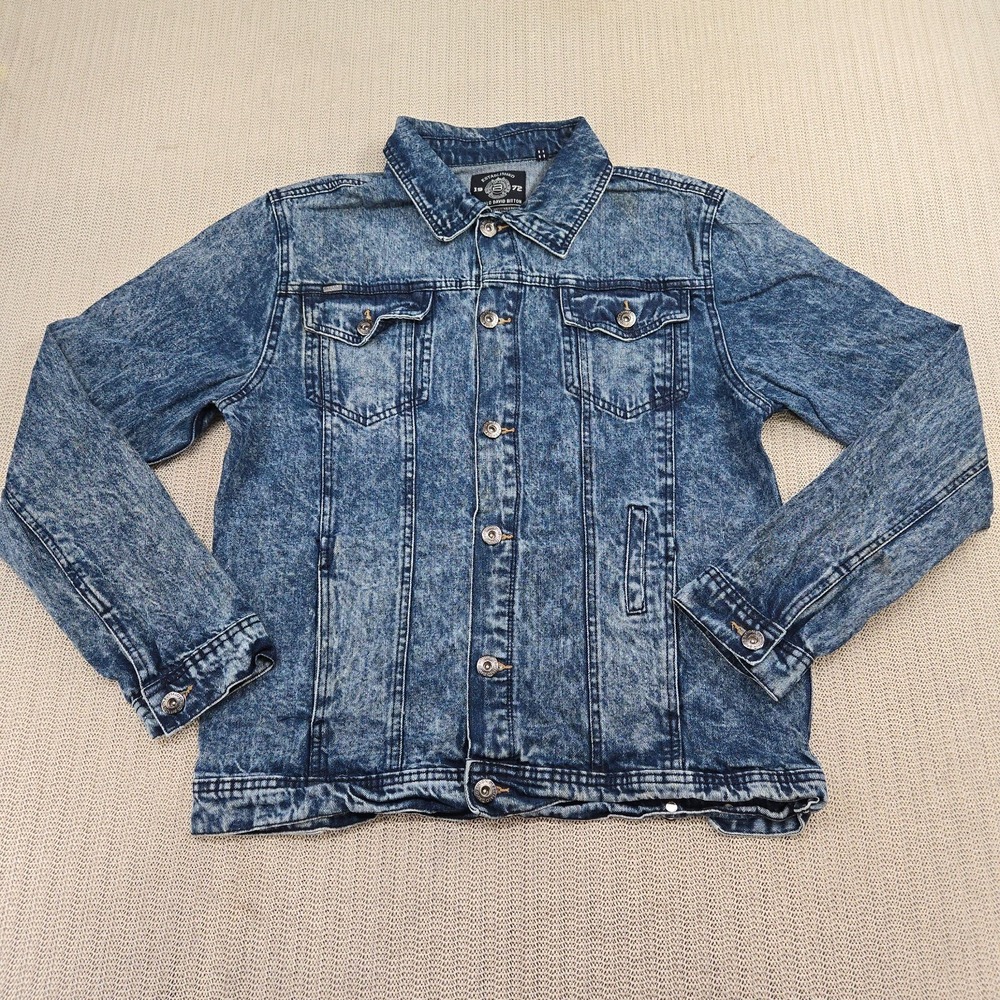 Buffalo David Bitton Denim Jacket Mens Large Blue Jean Trucker Button Front